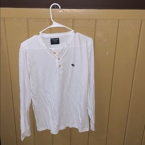 White Abercrombie button down tee